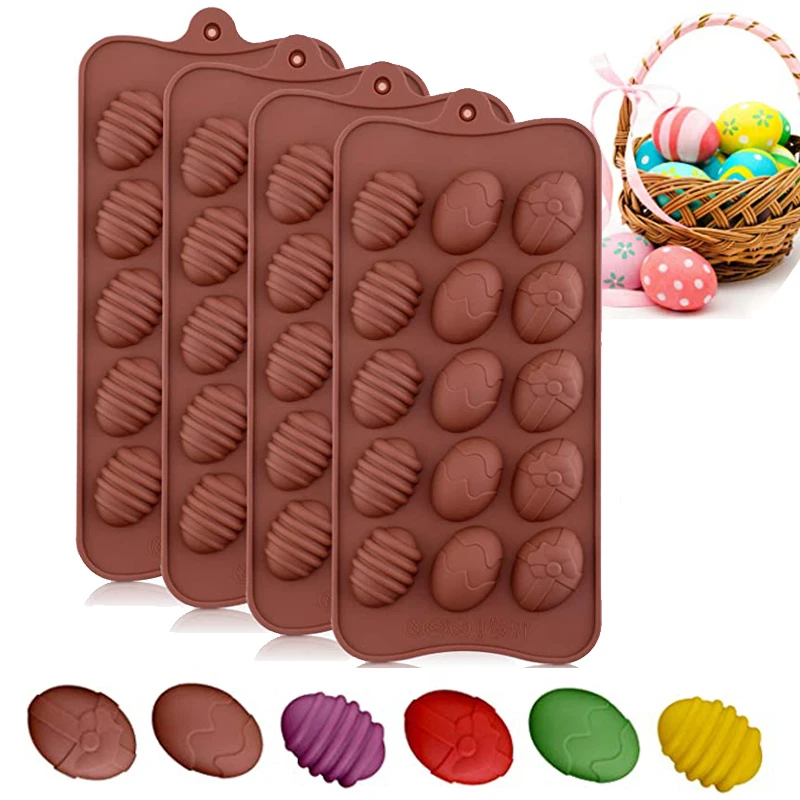 15 Cavity Easter Egg Chocolate Mold Easter Candy Cookie Mould Silicone