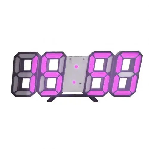 Black Pink 3D светодиодный USB Цифровой температурный настенный Повтор будильника домашний декор для спальни гостиной - Цвет: Black Pink