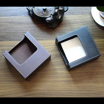 

PU Leather Square Cocktail Napkin Holder Paper Serviette Dispenser Tissue Box Bar Caddy for Dining Table Hotel Office Home Decor