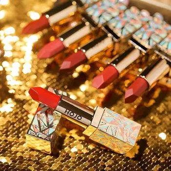 

HOJO Red Velvet Lipstick Matte 6 colors Gold Fashion Design Moisturize Long Lasting Waterproof Makeup Cosmetics