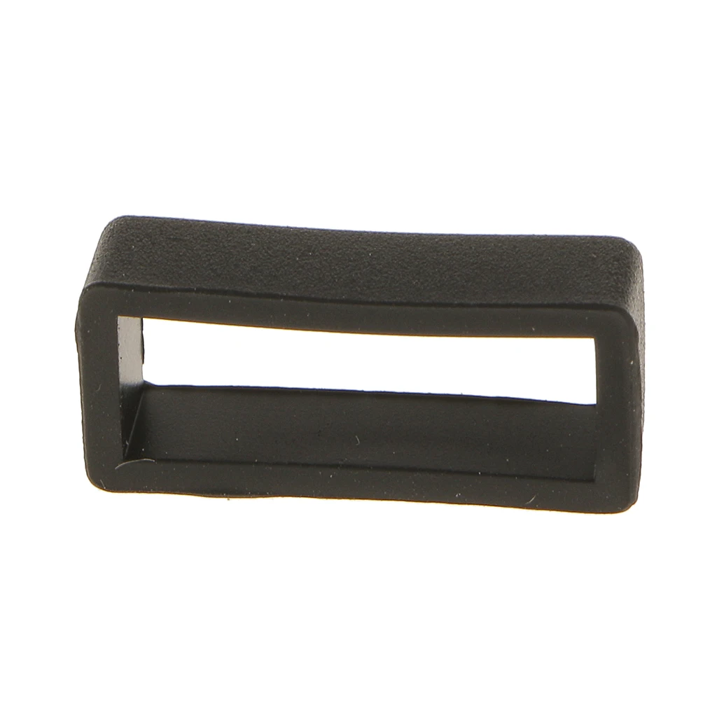10 Pieces Rubber Watch Band Strap Loops Black Silicone Replacement Resin Watch Bands Keeper Holder Retainer Size 20mm