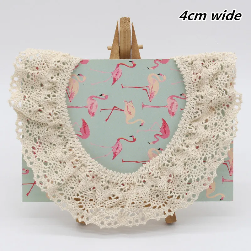 Lace Fabric Lace Garment Accessories Lace Sewing Supplies Lace Decoration Lace Accessories Lace Sewing Accessories Clothing Accessories Beige Cotton Crochet Stretch Lace Fabric DIY Clothes Collar Cuff Skirt Hem Trim Pet Bib Bracelet Sewing Decoration Accessories