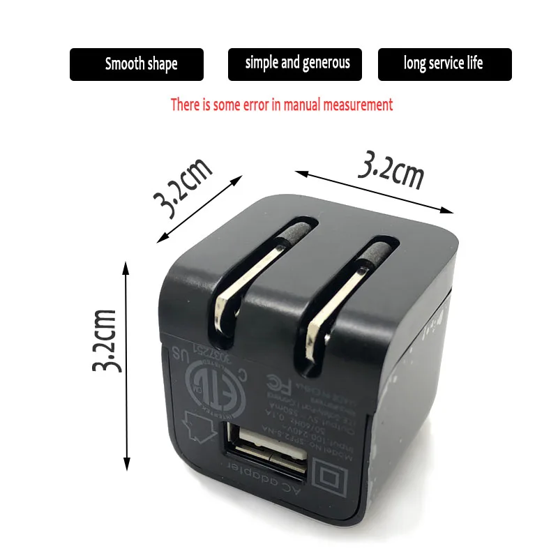 Мини USB Зарядное устройство 5V 550mA раза под прямым углом штепсельная вилка американского стандарта адаптер быстрой зарядки для мобильного телефона, гарнитура Bluetooth часы Зарядное устройство