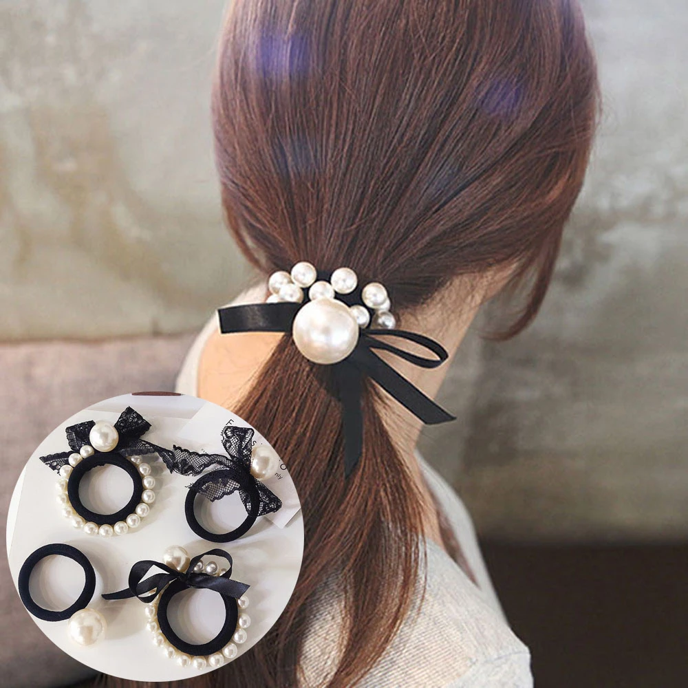 Women Bowknot Ribbon Hair Scrunchies | Ribbon Hair Accessories Korea -  Korean Style - Aliexpress