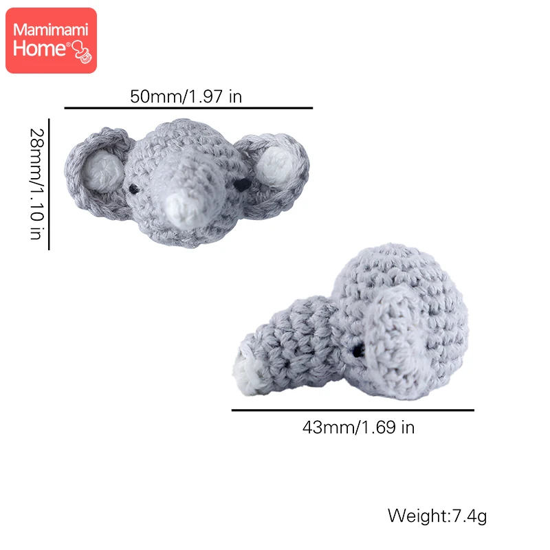 5 шт. Детские Прорезыватель крючком бусины Слон с ткацким рисунком Плетеный