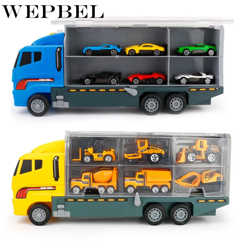 WEPBEL 11 в 1 литой строительный грузовик автомобиль игрушечный набор игровой автомобиль в грузовик-перевозчик
