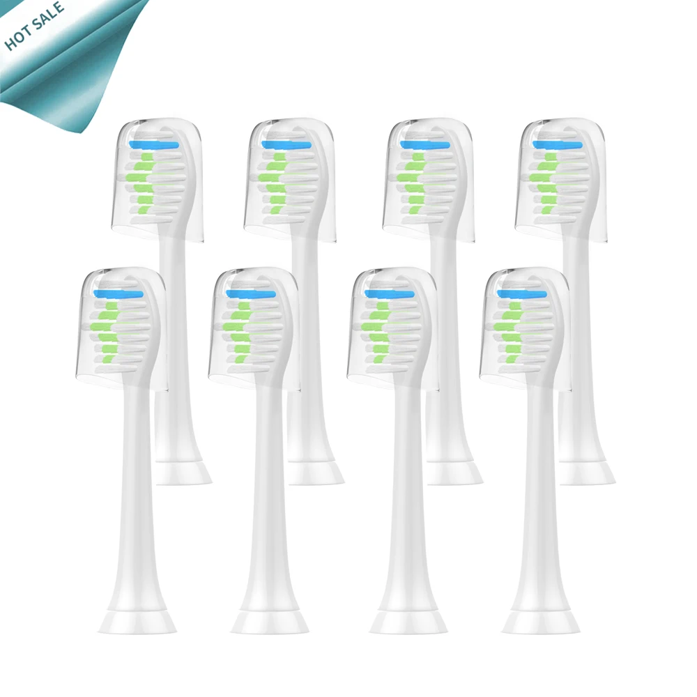 

8Pcs/lot TOOTH BRUSH HEADS with cap For FlexCare Diamond Clean HX6150 HX6411 HX6431 HX6500 HX6910 HX6932 HX6933