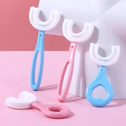 Brosse à dents en Silicone souple pour enfants, en forme de U, 360 degrés, soins buccaux, nettoyage 