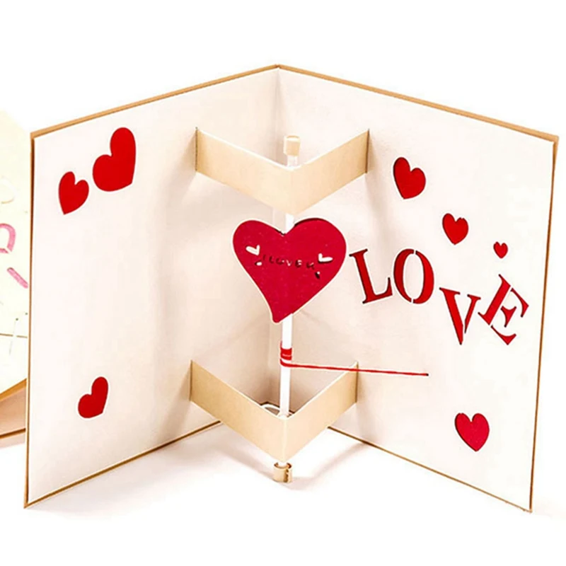  Love 3D PopUP Cards Valentines Day Gift Postcard With Envelope Stickers Wedding Invitation Greeting - 4.00051E+12