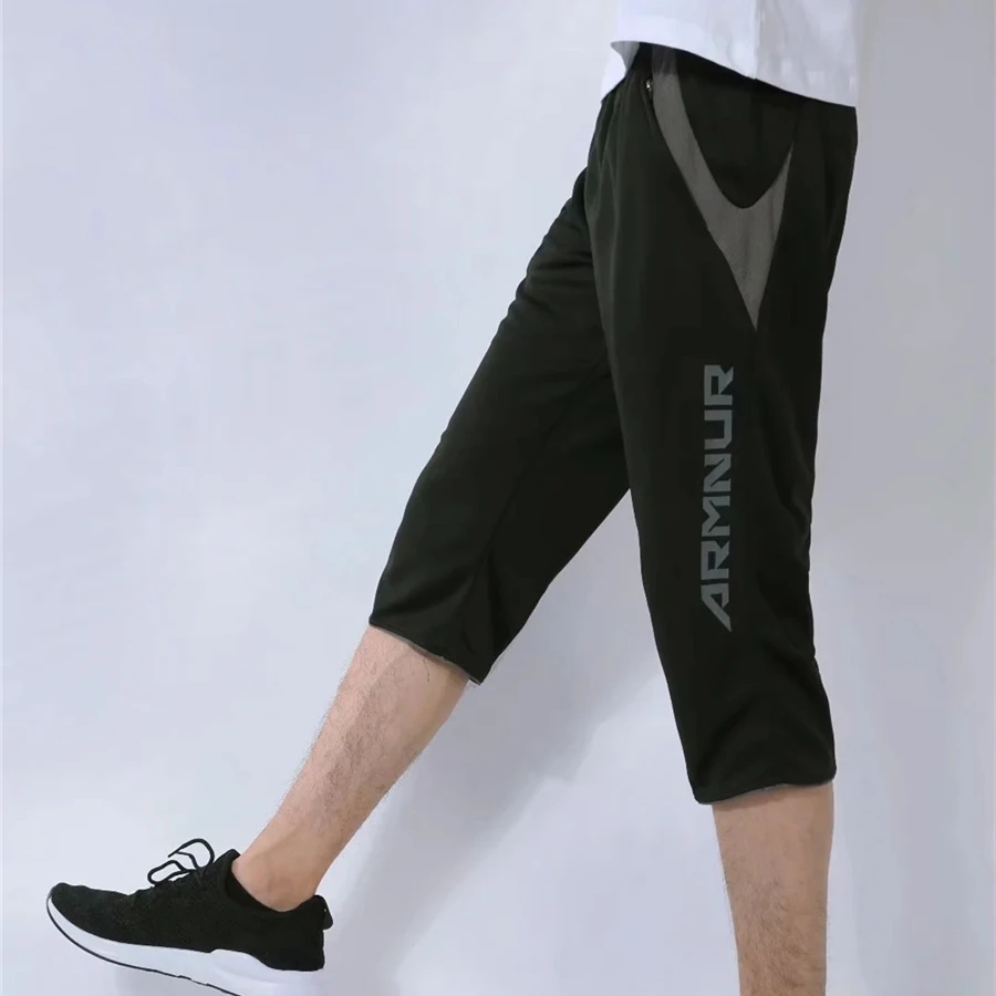 3/4 Men's Football Training Pants Sports Running Jogging Trousers Gym Fitness Soccer Training Pants Slim Football