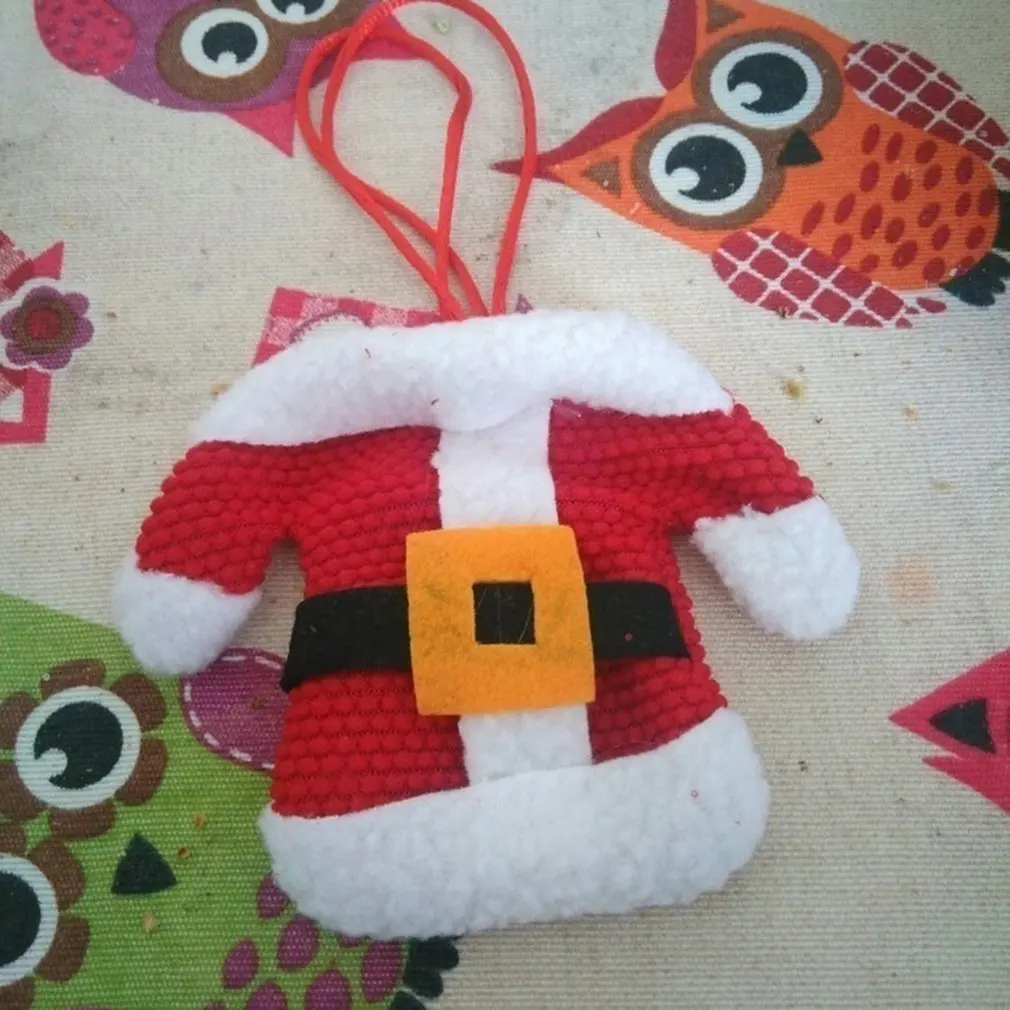 Christmas Decorations Clothes+ Pants Non-Woven Cutlery Bag Small Clothes Cutlery Bag Christmas Supplies Christmas Cutlery Bag