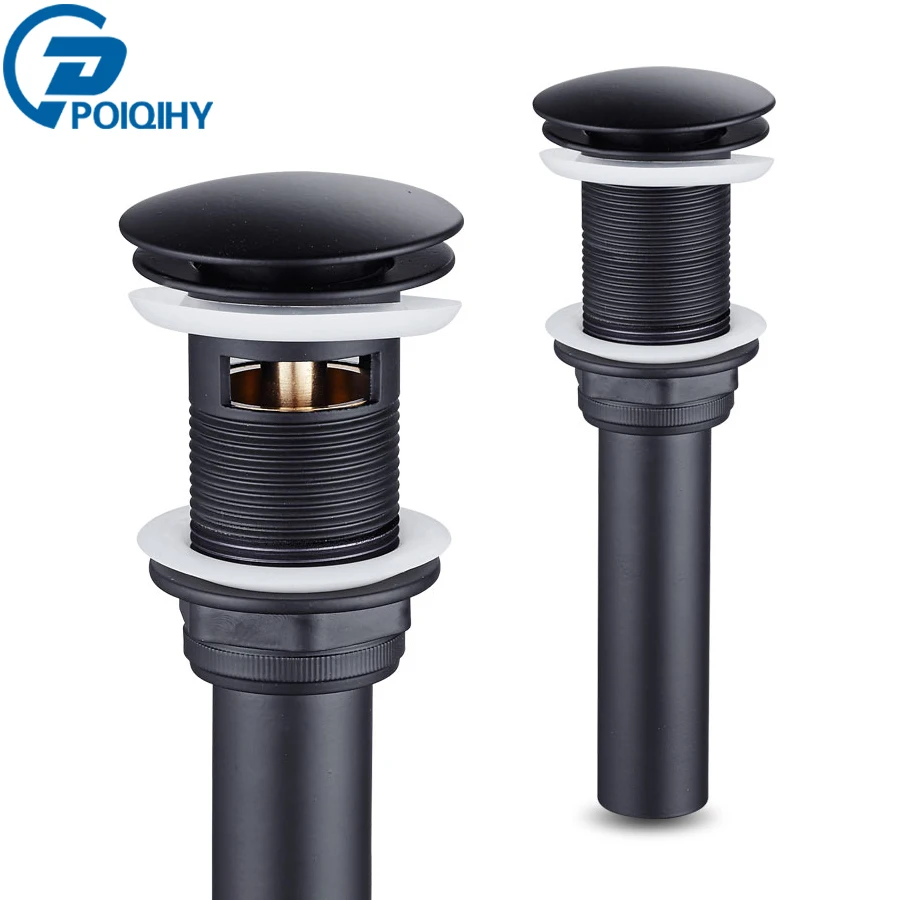 Hot Sale Drain Bathroom Black Dual-Style Clic-Clac Basin Sink Lavatory Waterlet Pop-Up POIQIHY exob051ox