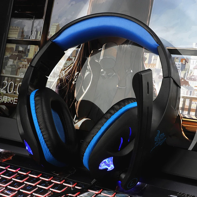 SY968 Hi Fi gaming headset with controllable microphone Headphone with LED light cool shape PC portable headset Xbox One Mobile