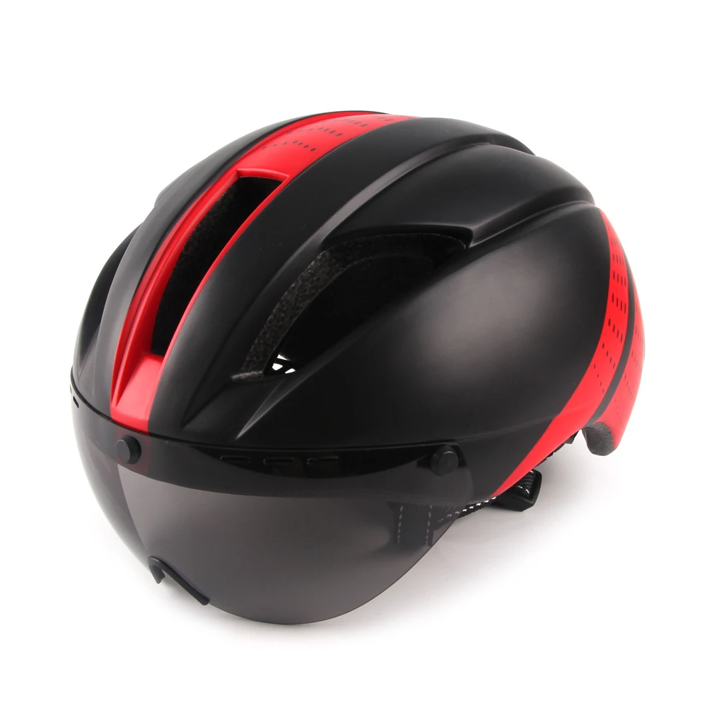 

3 Lens Aero Cycling Helmet Road Bike Sports Safety Helmets Riding Men tt Time-Trial Bicycle Goggles Helmets Casco Ciclismo