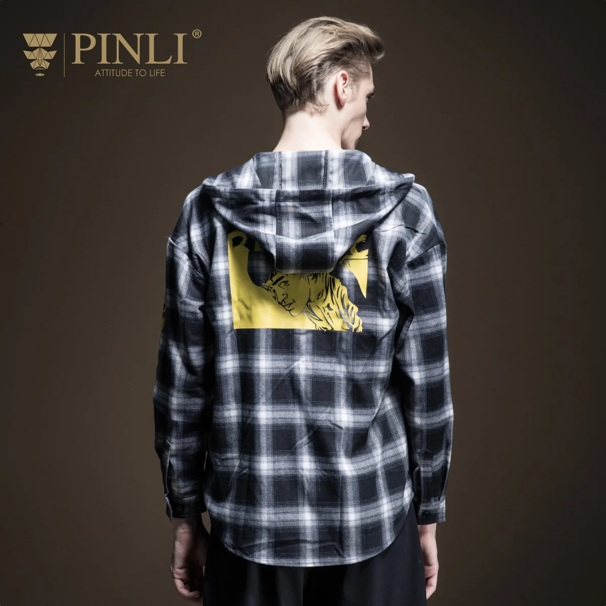 Camisa Social Masculina Real Blusas Pinli осень новая мужская одежда нежелезная клетчатая шляпа печатная рубашка с длинными рукавами B193213045