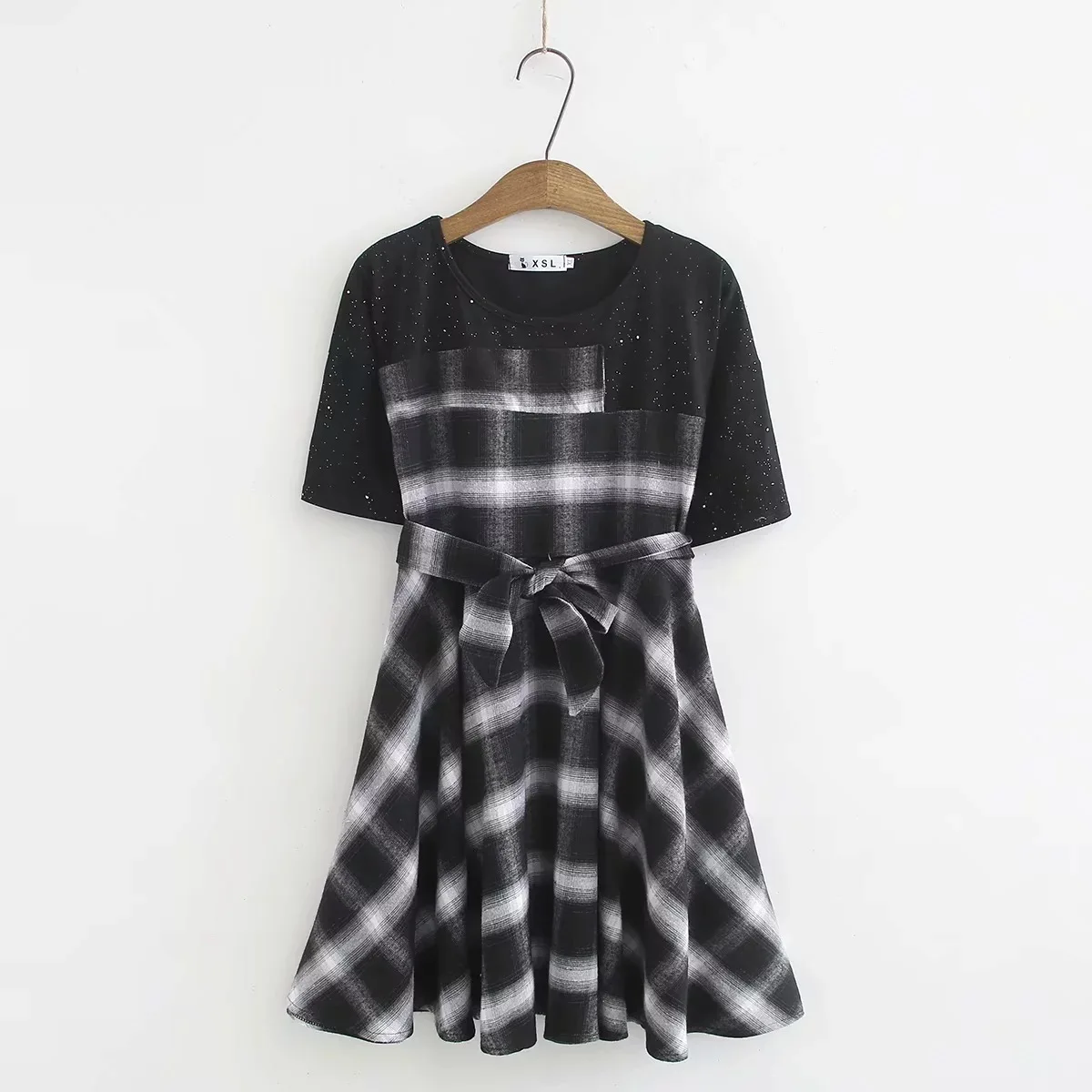 

Ch-939 Slimming Plaid Skirt Korean-style High-waisted fu gu qun