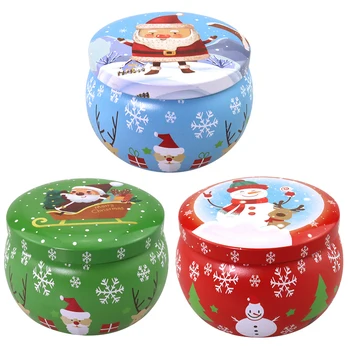 

3PCS Christmas Tinplate Round Ball Boxes Tree Hanging Tinplate Decoration Box for Christmas Party Gift Box A50