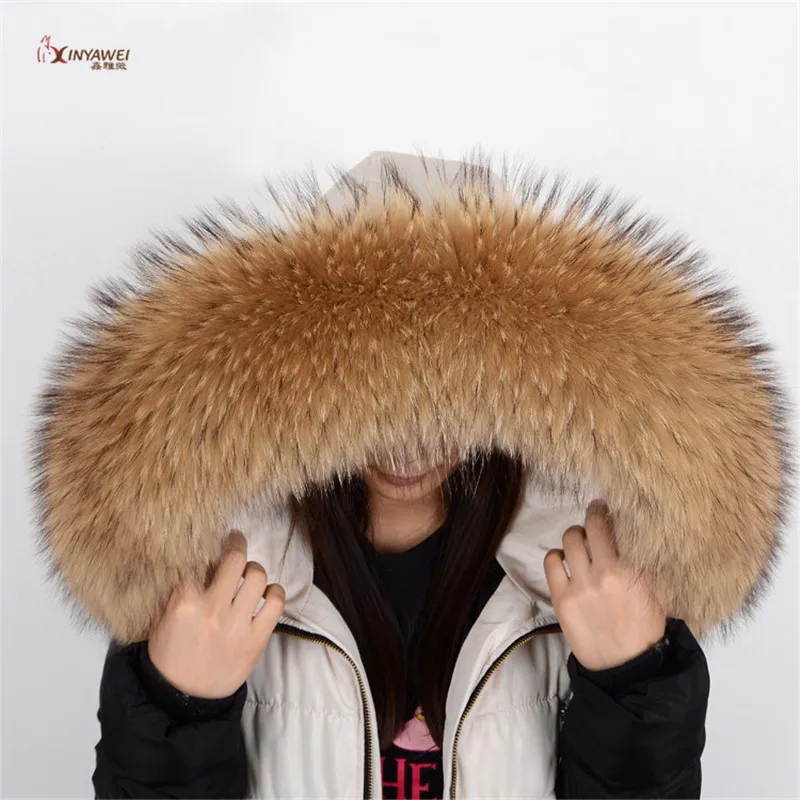 Fashion New Hot Sale Professional Standard Full Variety Raccoon Fur Collar Faux Collar Custom Color Size