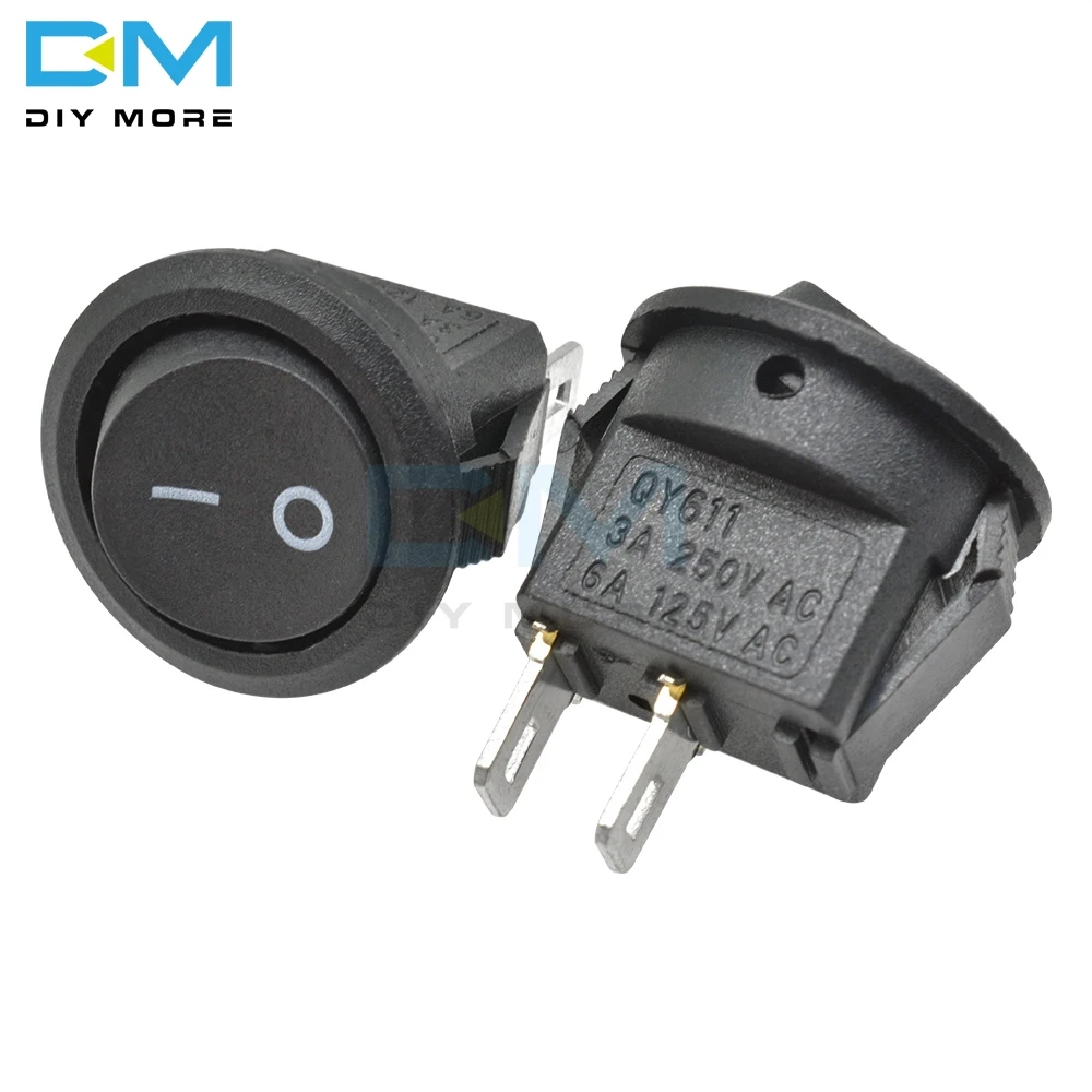 5 шт. KCD1 15 мм маленький круглый 2 Pin 3 Pin 2 файла со светом 3A/250V 6A/125V AC кулисный переключатель Seesaw выключатель питания для приборной панели автомобиля