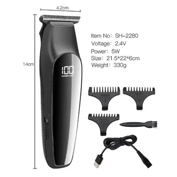 

Professional Hair Clippers Men T-Blade Beard Trimmer Barber Grooming Cordless