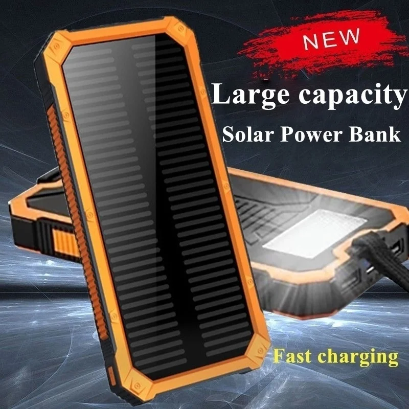 

Solar Power Bank 20000mah Waterproof Powerbank External Battery Bank Portable Battery 2 Usb Portable Power for Xiaomi Iphone