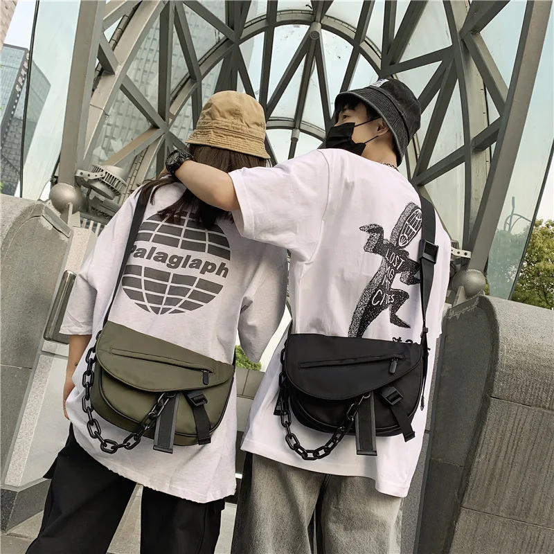 2021 Fashion Simple One-shoulder Messenger Small Square Bag Trendy Cool Ins locomotive Satchel
