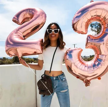 

32 Inch Big Foil Birthday Balloons Air Helium Number Balloon Figures Happy Birthday Party Decorations Kid Baloons Birthday Balon