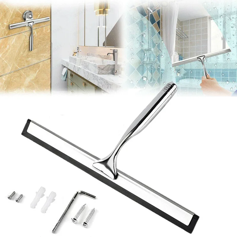

Stainless Steel Window Glass Wiper Cleaner Squeegee Shower Bathroom Mirror Brush Household Cleaning Brush new