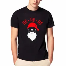 Мужская Рождественская футболка с милым мультяшным Санта-хохо-хоу, Мужская забавная футболка, рождественские мягкие и удобные топы, футболки