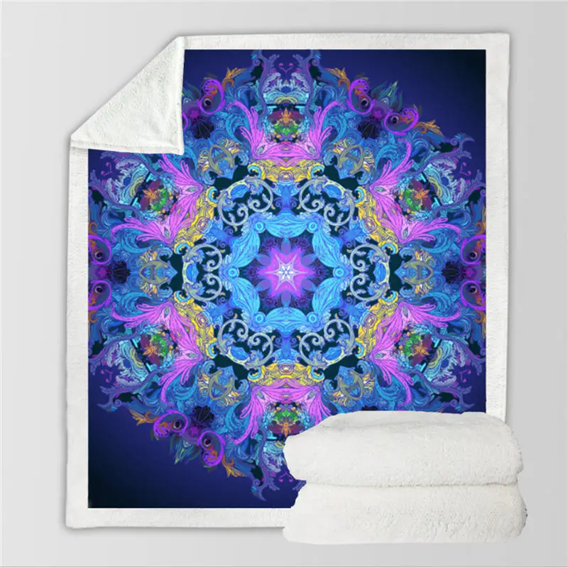5 Одеяла 3D Круг Pattern Хлопок Бархатные квадратное одеяло утолщение одеяло с капюшоном 150 см X 200 см Покрывало Одеяло - Цвет: 5