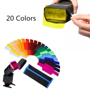 

20pcs Flash Speedlite Color Gels Filters for Canon Camera Photographic Gels Filter Flash Speedlite Speedlight