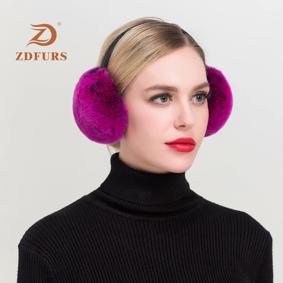 ZDFURS* новые осенние и зимние новые меховые наушники с кроликом Рекс Меховые наушники милые глухие настоящие меховые наушники