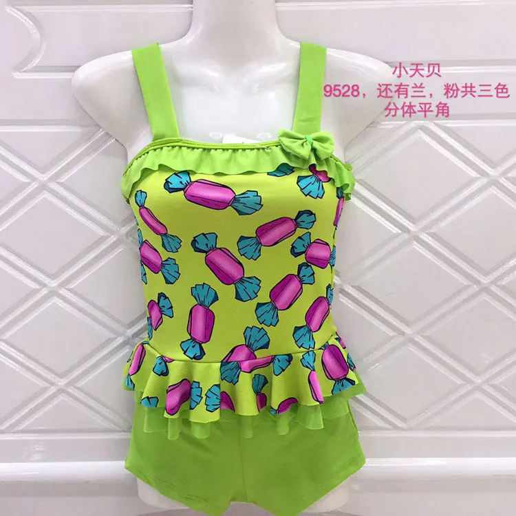 

Split Type KID'S Swimwear Vest-Boxers Big Boy WOMEN'S Swimsuit (6-10-Year-Old) Tour Bathing Suit 9528 No