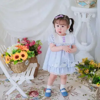 

2020Summer New Arrivals Lolita Princess Dress Exquisite Embroidered Sweet Pure Cotton Dress Lace Jacquard Soft Dress