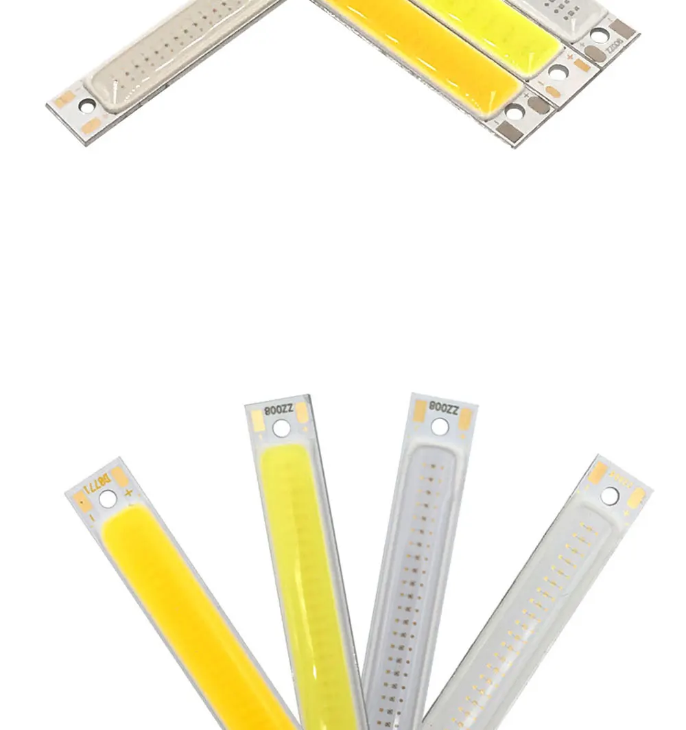 60mm 2.36in 2V 3V COB Light Source 1W 3W LED Bulb 3.7V Lamps for Work Car Lights DIY Warm Cool Red Blue Color 6CM Strip (2)