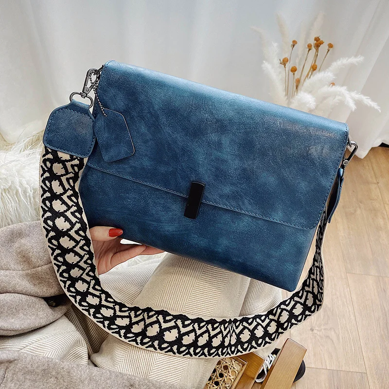Blue Toposhine, конверт, женские сумки, Два ремешка, из искусственной кожи, сумки на плечо для женщин, простые, для девушек, сумка через плечо, женские сумки - Цвет: Blue