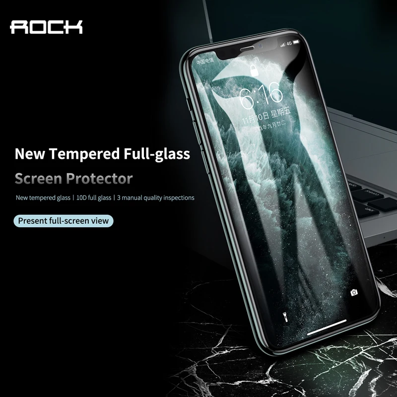 Rock ip11 pro сотовый пыленепроницаемый стеклянный протектор экрана для iphone 11 pro max полное Закаленное стекло Защитная пленка