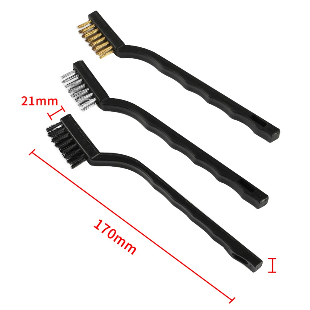 Для CR-10 Ender-3 3 шт./компл. медь+ железная проволока нейлоновая щетка для чистки для 3d принтеров части ржавчины удаления пыли примеси экструдер сопел