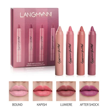 

Waterproof Long Lasting Batom lip Kit Makeup Set Pigment Velvet Lipstick Set v