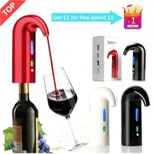 Electric Wine Pourer Wine Aerator Portable Pourer Instant Wine Decanter Dispenser Pump One-Touch Automatic USB Rechargeable