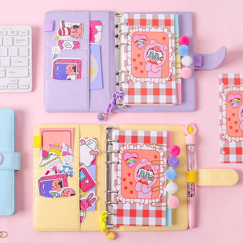 Корейский Блокнот Binder Bullet Journal Set A6 спиральный органайзер для планирования мероприятий сетка записная книжка DIY девушка план путешествия 6 кольцо руководство