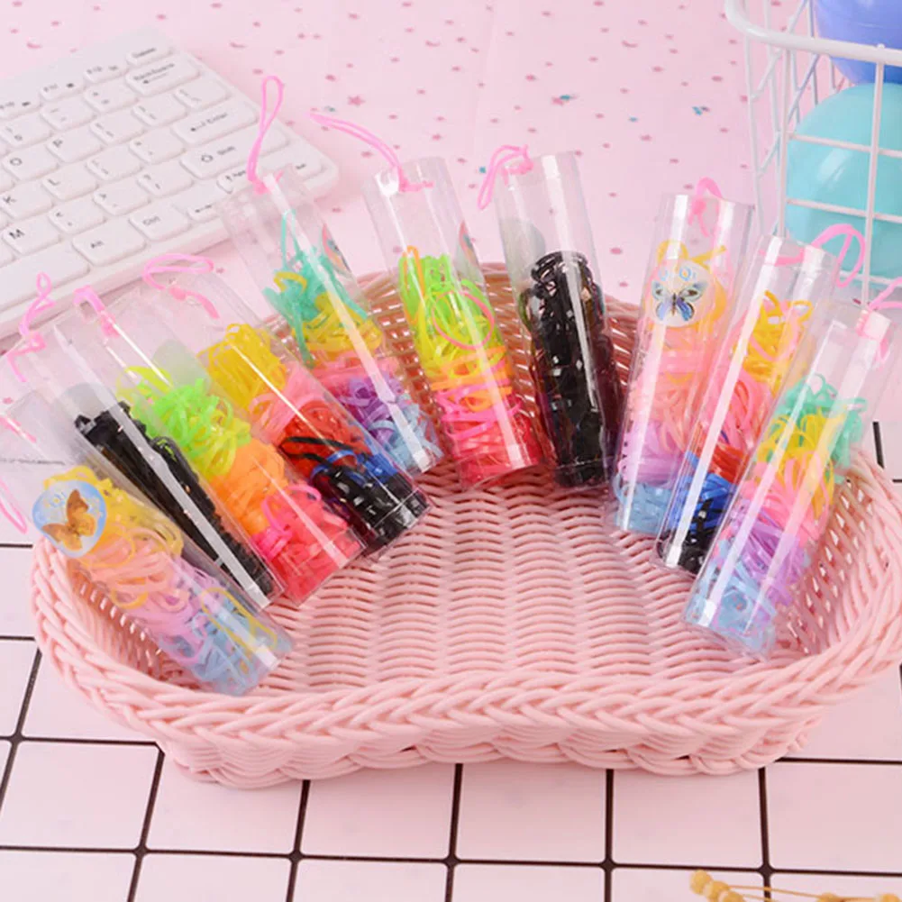 

90pcs Colorful High Quality Disposable Gradient Color Rubber Band Rope Small Fresh Tie Hair Band Rubber Band Hair Accessories