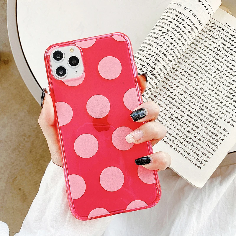 Fluorescent Cartoon Cute Neon Phone Case for iPhone 11 Pro Max XR X XS 7 8 Plus SE 2020 Cover Transparent Fashion Soft Cases | Мобильные
