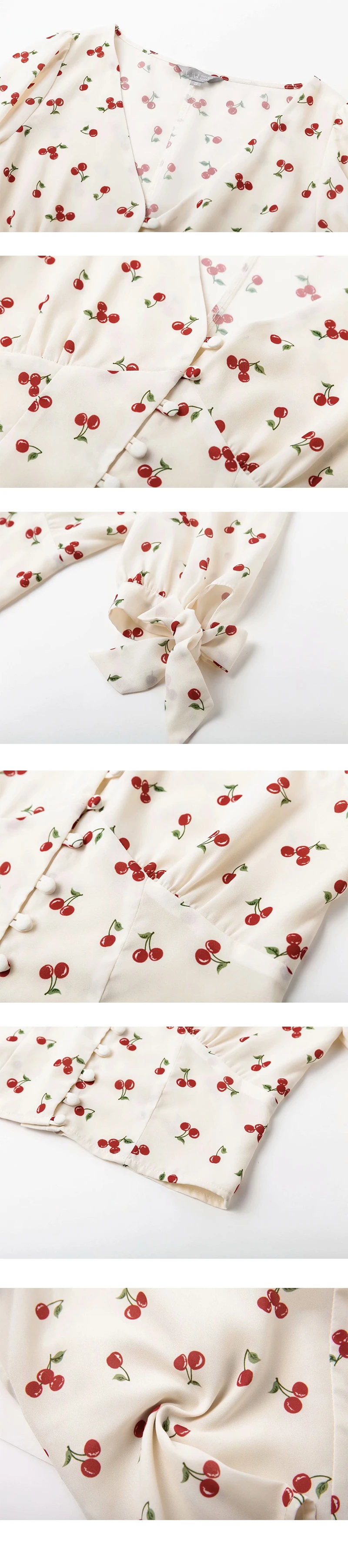 Elegant women's summer blouses and shirt v neck short sleeves with straps loose sexy summer crop top cherry print shirt women