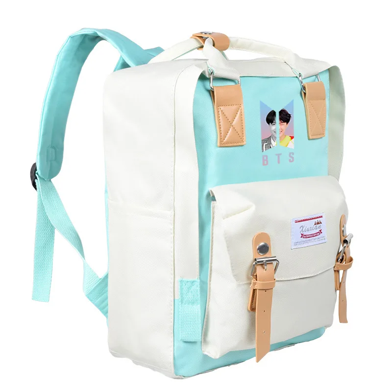 Пуленепробиваемые товары для мальчиков BTS школьная сумка должна помочь знаменитостям стиль контрастного цвета холст школьная сумка корейский стиль свежий