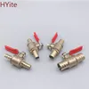 red handle small Valve 6mm-12mm Hose Barb Inline Brass Water Oil Air Gas Fuel Line Shutoff Ball Valve Pipe Fittings ► Photo 3/5