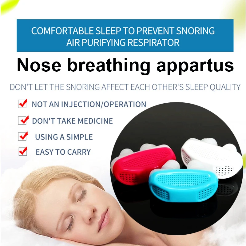 

Silicone Anti Snore Stop Snoring Nose Clip Relieve Snore Nose Breathing Apparatus Guard Sleeping Nasal Dilators Apnea Aid Device