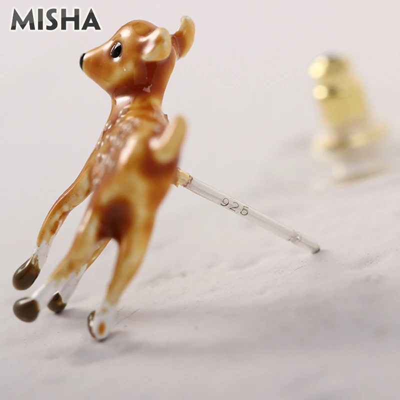 MISHA, милые Sika серьги-гвоздики для женщин, ручной работы, эмалированные Ювелирные серьги для женщин и девушек, вечерние, свадебные, подарки на день рождения