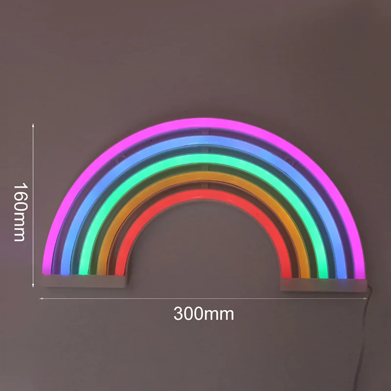 Светодиодный ночник пятицветный Радужный неоновый подвесной светильник для спальни спальный светильник s usb зарядка для украшения стен дома - Испускаемый цвет: Neon Light