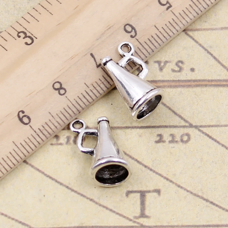 20pcs 매력 확성기 메가폰 치어 리더 15x9x9mm 티베트어 실버 컬러 펜던트 골동품 보석 만들기 DIY 수제 공예